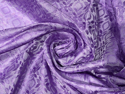 Silk Brocade fabric 44" self geometric  jacquard available in 4 colors pink ,olive , white ivory and lilac BRO1051