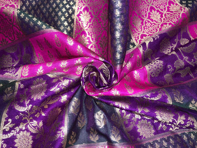 Silk Brocade fabric multi colors of  jacquard BRO1071 available in 8 different color combinations[BRO1071[]