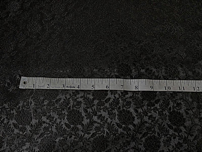 Silk Brocade fabric 56" jet black with self  floral jacquard BRO1057[1]