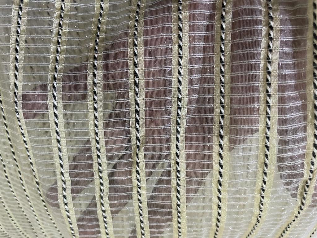 Silk organza fancy rope stripes fabric IVORY 44" wide [11983]