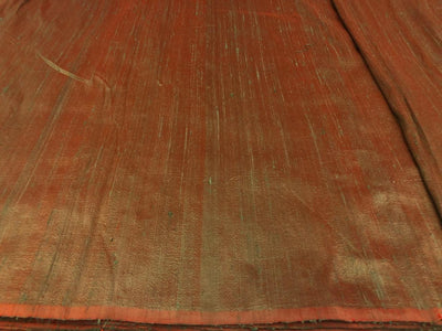 100% Pure silk dupioni fabric orange x green  color 54" wide with slubs MM131[1]