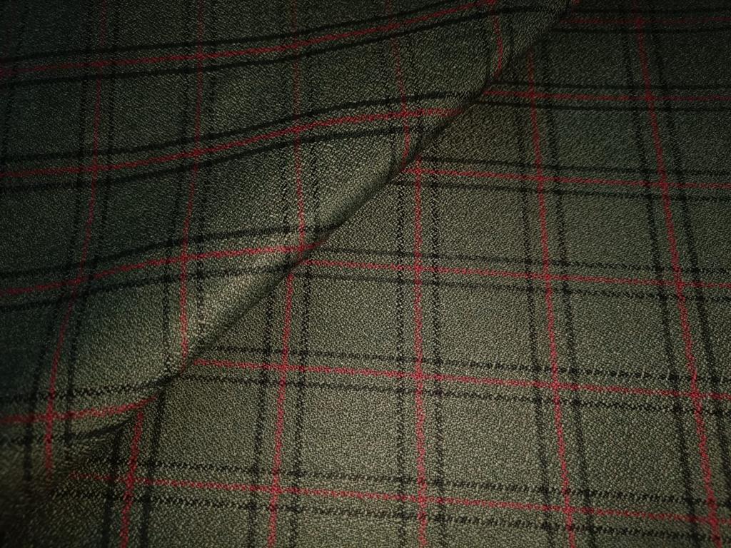 Tweed Suiting Heavy weight premium Fabric forest green red and black  Plaids 58" wide