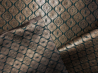 Silk Brocade fabric 56"green and subtle metallic gold  jacquard BRO1062[4]