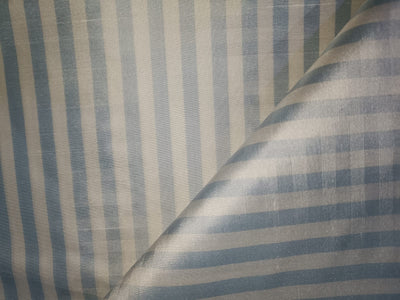 100% Pure Silk dupion Fabric blue and white color stripe 54" wide DUPS66[2]