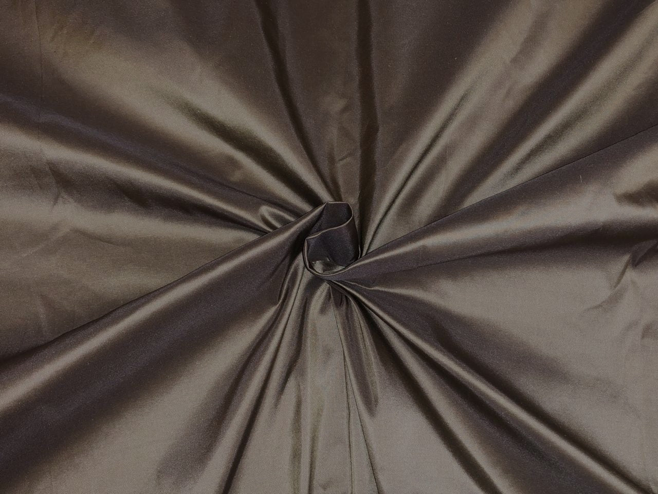 100% Pure SILK TAFFETA FABRIC warm grey [golden cream x charcoal] color 54" wide TAF64[5]