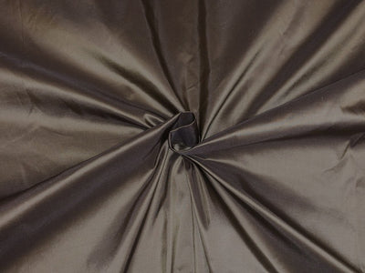 100% Pure SILK TAFFETA FABRIC warm grey [golden cream x charcoal] color 54" wide TAF64[5]