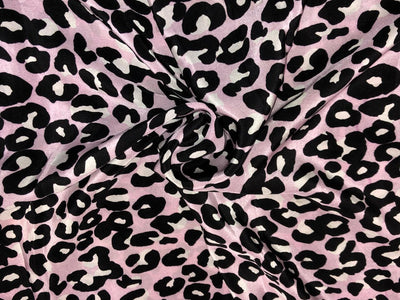 100% Pure Silk Satin 80 grams lilac  with tiger print 54"Wide Fabric [18288]