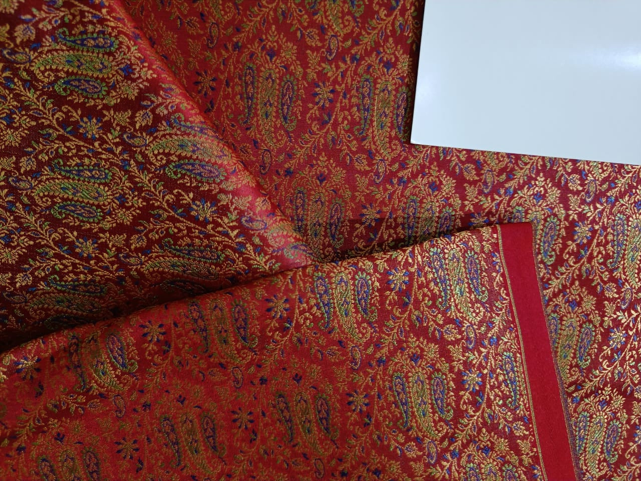 Brocade paisley jacquard fabric 44" wide BRO894 available in Three colors purple/red/sea green