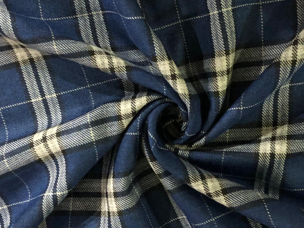 TWEED FANCY Suiting Fabric BLUE AND WHITE BLAIZER  plaids   [16595]