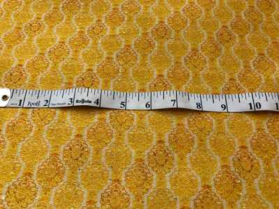 Silk Brocade fabric floral motifs available in 2 colors yellow and green 58" wide BRO1094[1/2]