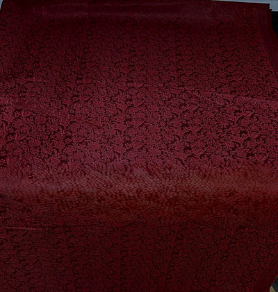 Silk Brocade fabric 44"red wine  floral  jacquard  BRO1065[4]