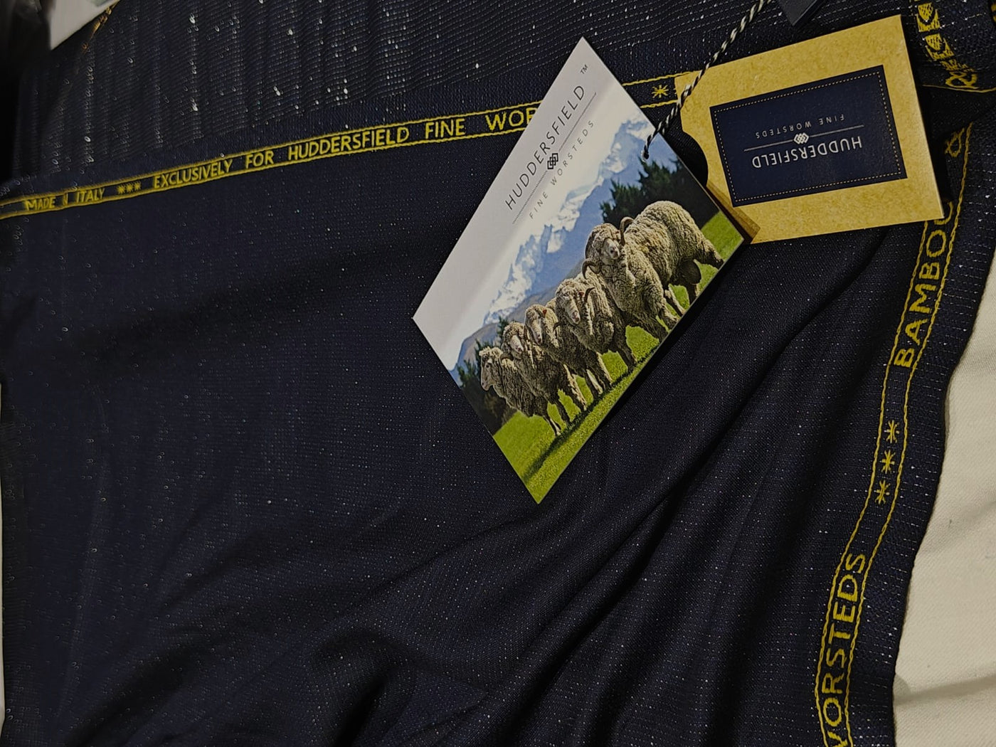 Suiting Billionaire  fabric 82 % sustainable bamboo x 18 % metallic lurex navy blue [17726]