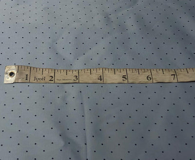 100% COTTON SATIN powder blue with black tiny dots  54" wide [17576]