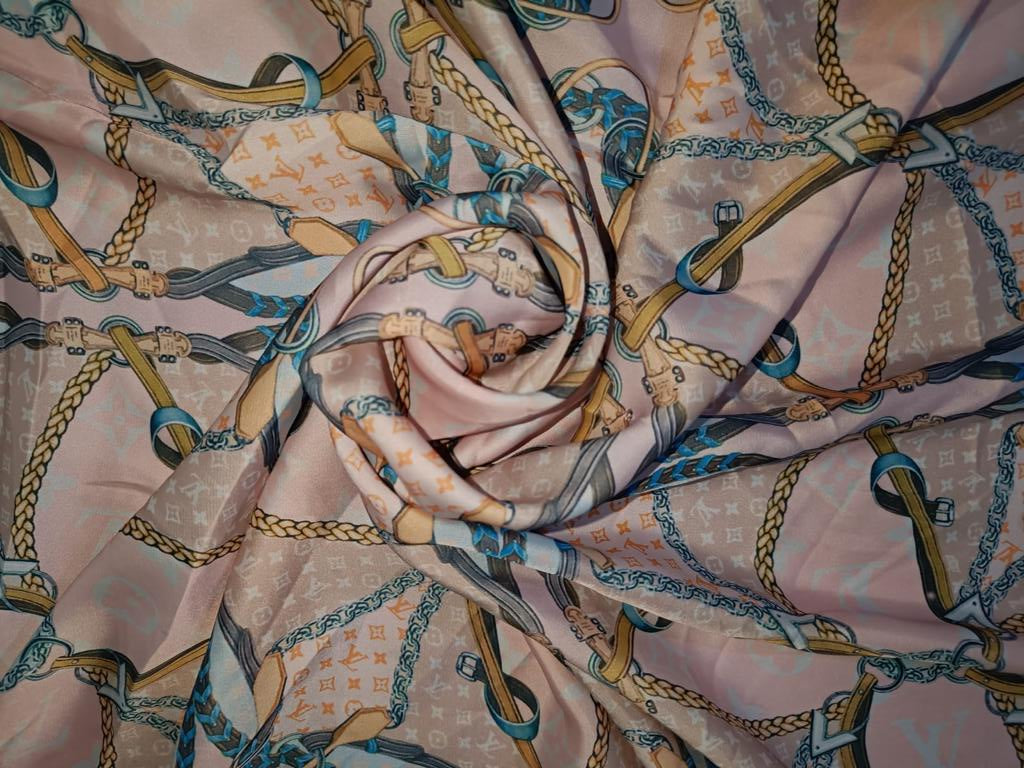 Satin fabric abstract  print 54" wide available in three colors pink/yellow/green