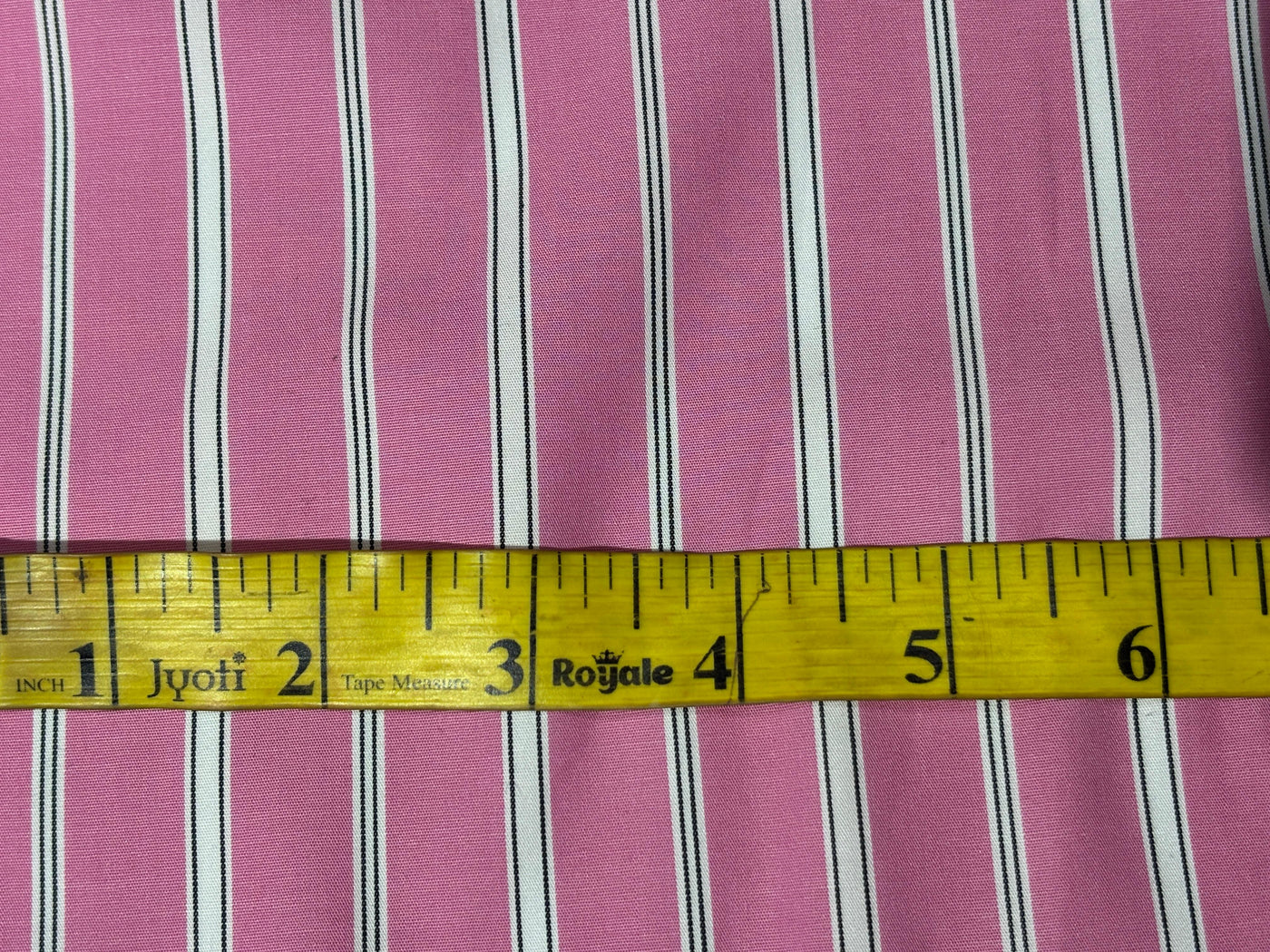 100% Cotton Poplin 58" wide stripes available in 2 colors pink and blue [17757/58]