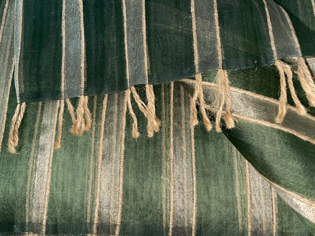Silk organza fancy rope stripes fabric GREEN 44" wide [12141]