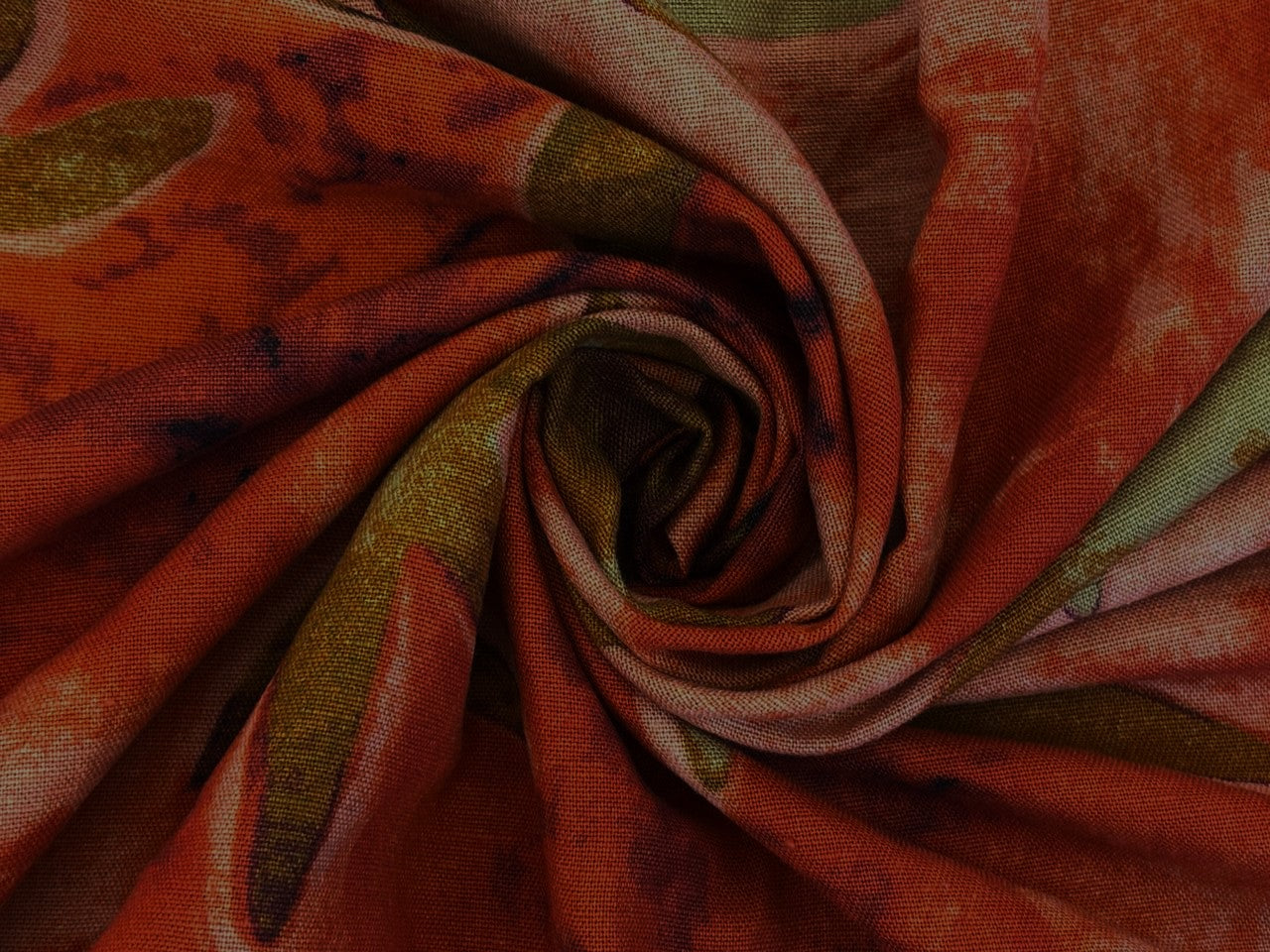 Linen Print red with star fish  vacation/beach print 58" wide [18279]