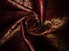 Silk Brocade fabric 44" wide Dark red Floral Jacquard BRO909[4]