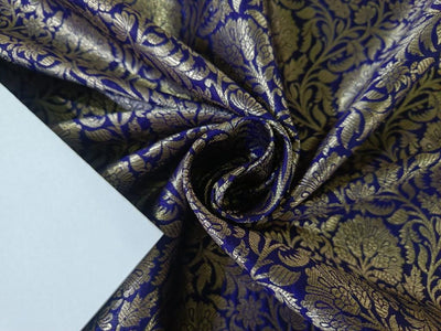 Silk Brocade fabric  44" wide available in 6 colors [BLACK NAVY WINE GOLD BURGUNDY PURPLE]BRO883