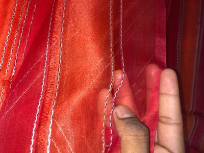 Silk organza fancy rope stripes fabric 44" wide [15608/09]available in 2 colors orange and blue