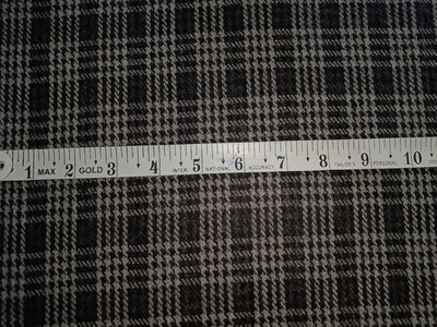 Tweed Suiting Heavy weight premium Fabric black and grey Plaids 58" wide [12983]