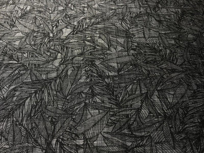 100% Cotton Poplin Black And Grey Jungle  PRINT [17014]