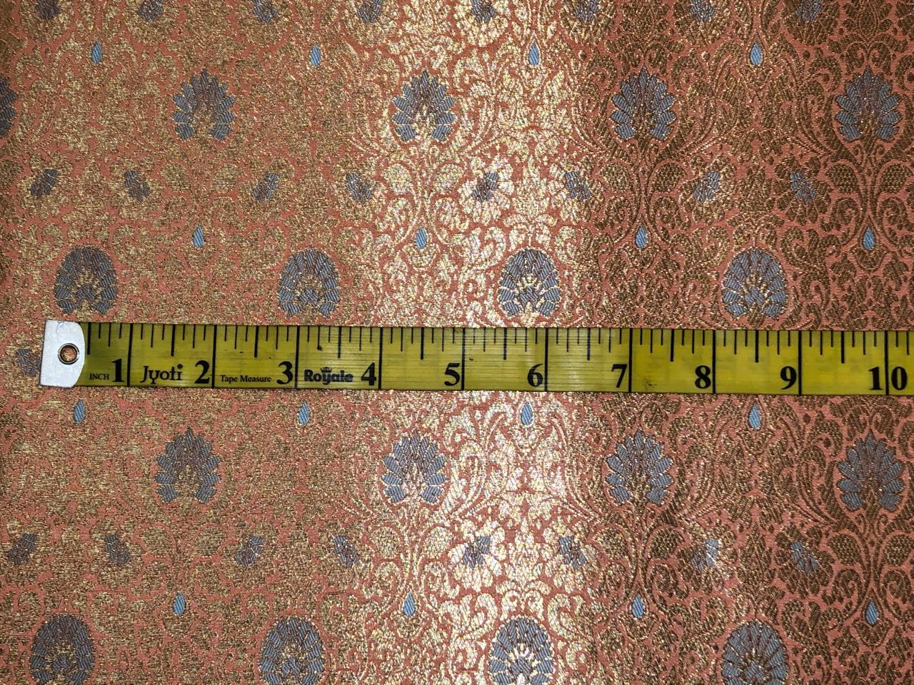 Silk Brocade fabric available in 2 colors sea green and peach orange jacquard  BRO1081[1/2]