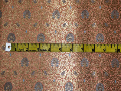 Silk Brocade fabric available in 2 colors sea green and peach orange jacquard  BRO1081[1/2]