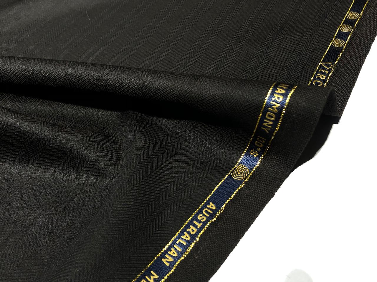 100% WOOL SUITING VERCELLI SELF HERRINGBONE STRIPES 58" wide  [17124]