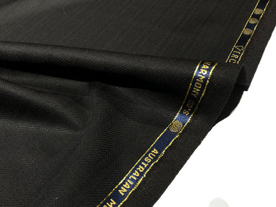 100% WOOL SUITING VERCELLI SELF HERRINGBONE STRIPES 58" wide  [17124]
