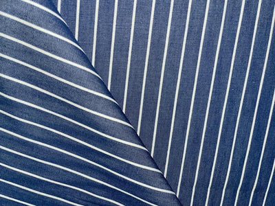 100% Cotton Denim  STRIPE Fabric 58" wide available in two shades dark denim/light denim(13064/65/15356)