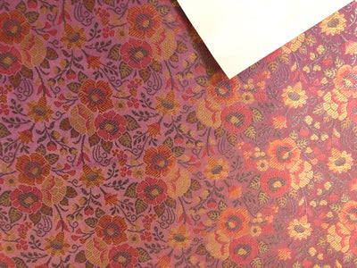 Silk Brocade fabric 44" wide Floral Jacquard available in 5 colors BRO 919 NAVY, GREEN ,DEEP BURGANDY,GOLD,RED[15714-15718]