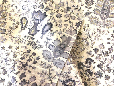 Silk Brocade fabric IVORY embroidered with subtle gold sequence 54" wide BRO912[3]