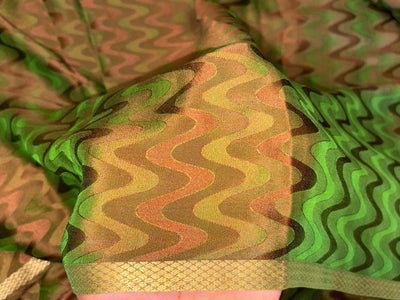 100% silk crepe 16 momme JACQUARD two tones available in 3 colors teal/navy , green/burgundy ,red/gold 44" wide [18369/70/71]