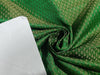 Silk Spun brocade fabric Green color with metallic gold motif COLOR 44" wide BRO365[3]