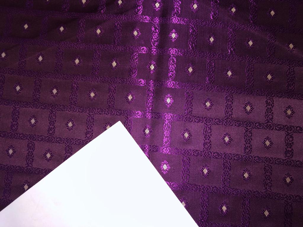 Silk Brocade fabric 44" wide Jacquard available in 2 colors PURPLE,RED/PINK BRO910[4/5]