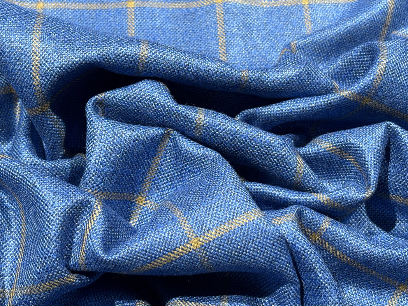 Suiting Huddersfield blend — 100% bamboo available in 2 colors Grey with a dash of purple and blue with mustard[17755/56]