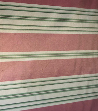 100% Silk tafetta stripe salmon,green and golden cream [tafnews28roll