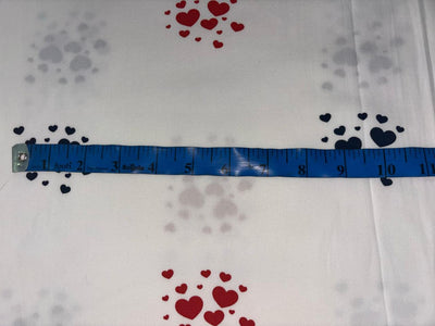 100% Cotton Twill fabric with Love hearts red and black 58" wide [17209]
