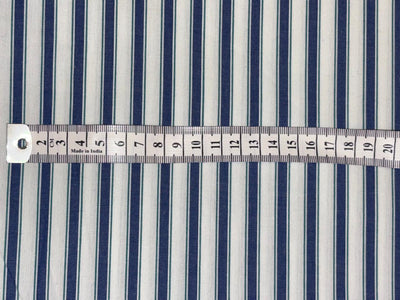 100% Cotton Poplin 58" wide  white, royal blue and green stripes [18328]