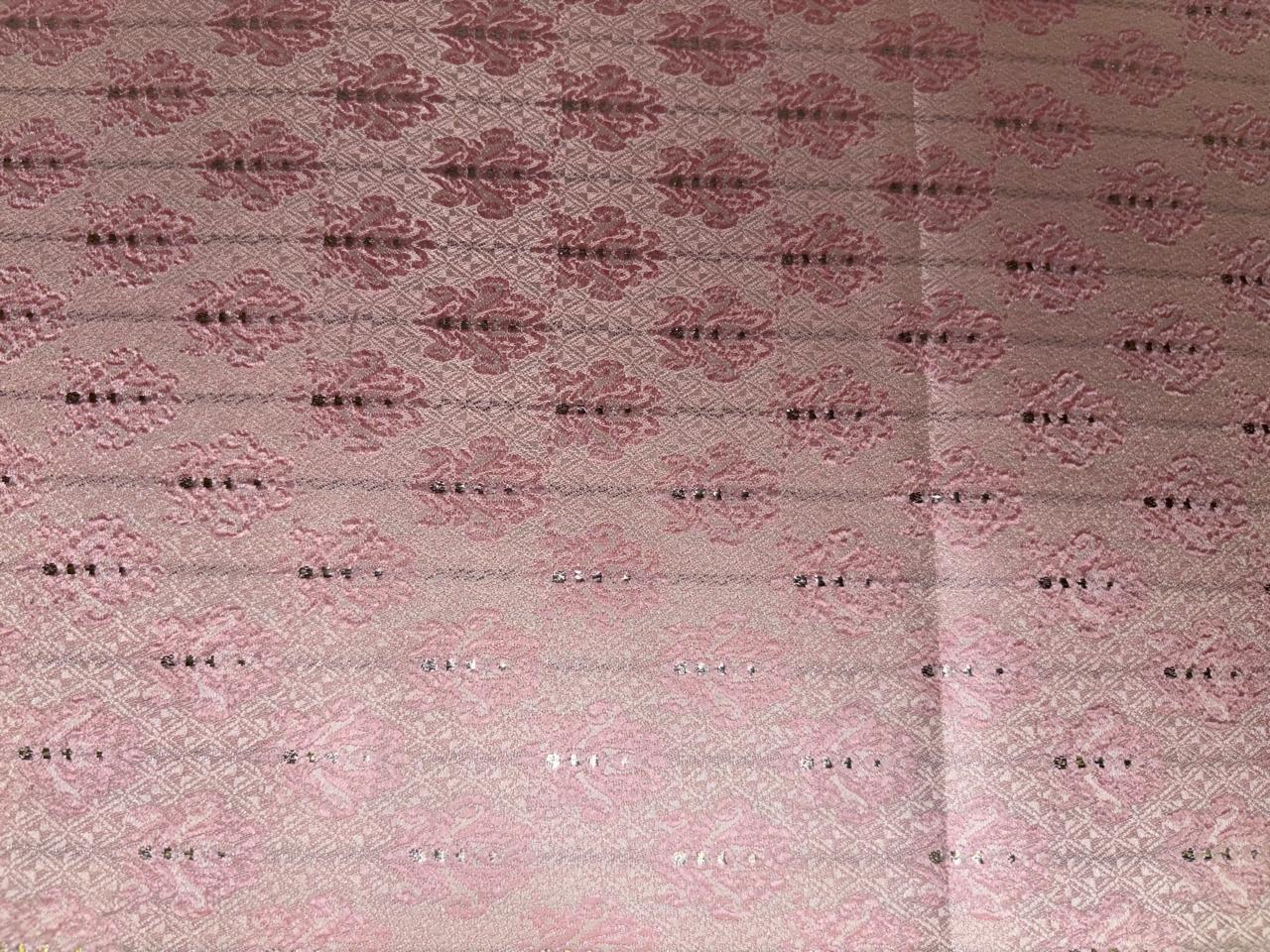 Silk Brocade fabric 44"baby pink  motif with subtle lurex dots  BRO1066[3]