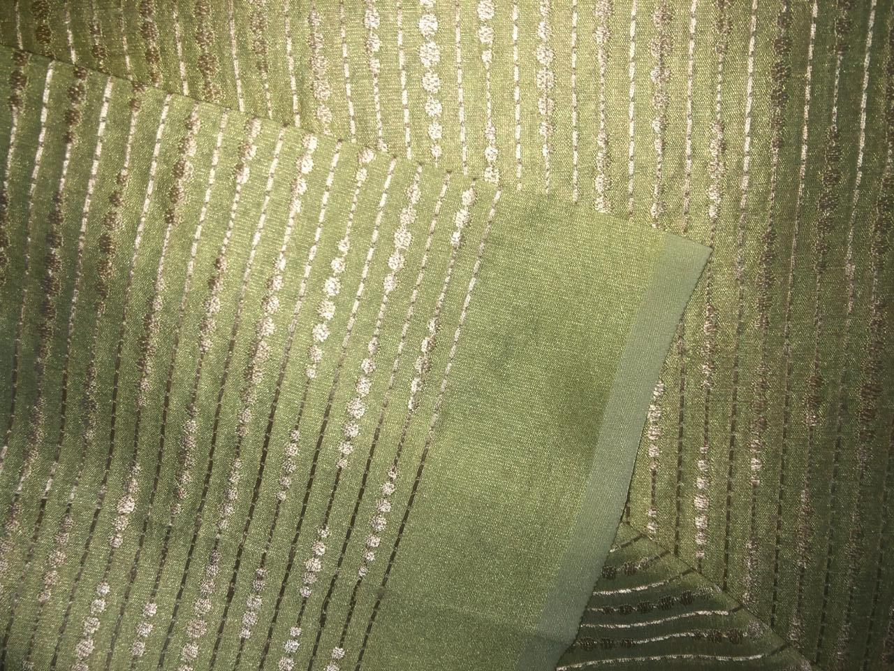 SHEER Brocade fabric with gold  abstract stripes BRO1015[6]