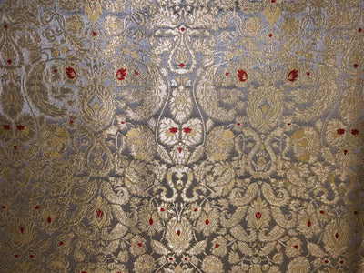 Brocade Heavy KING KHAB  Fabric  with white gold jacquard 44" wide available in 2 colors mint and silver blue BRO1077