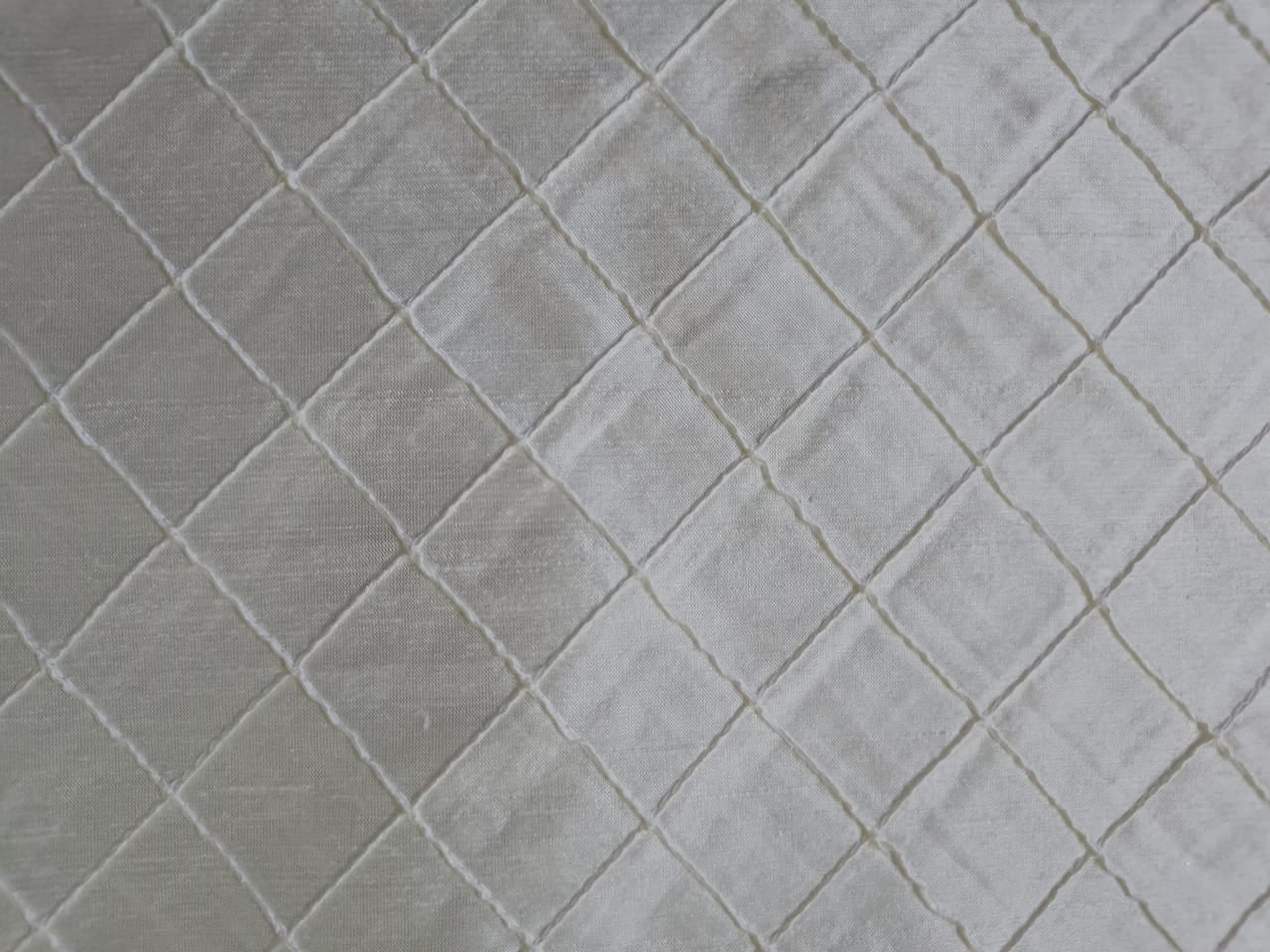 100%  Dupioni SIik  fabric 54" wide PINTUCKS natural white DUP19[2]