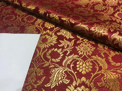 Silk Brocade fabric 44" wide BRO719C[1-6]available in 6 colors BURGANDY ,MANGO ,PURPLE ,GREY, BLUE ,ORANGE
