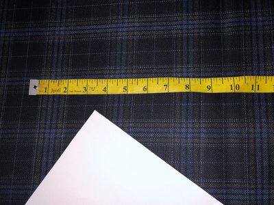 British Tweed Premium Suiting plaids Fabric 58" wide black, blue and grey[16968]