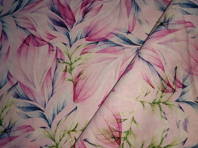 100% linen Floral digital print pastel color floral fabric 44" wide [15299]
