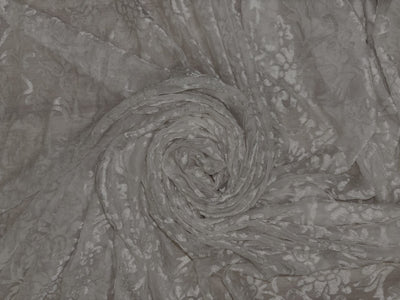 White Devore Viscose Burnout Velvet fabric ~ 44" wide available in 3 designs floral vines, abstract rose and floral [18291/92/93]