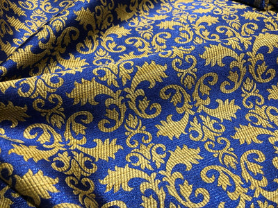 Brocade Fabric all over jacquard in a subtle gold available in 2 colors turquoise and royal blue [BRO421[1/2]
