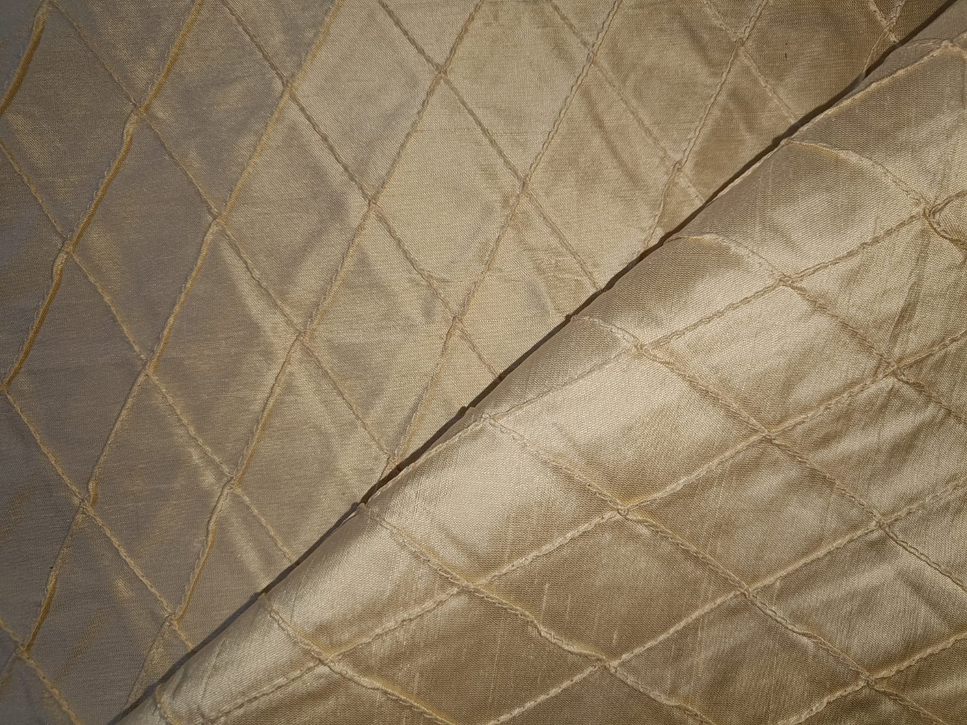 Silk dupioni Beige color fabric pintuck design DUPP16[1]
